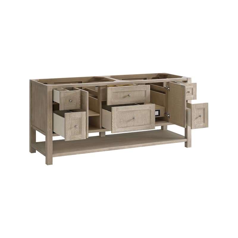 James Martin Vanities Breckenridge 72" Double Vanity, Whitewashed Oak - Base Only - No Top