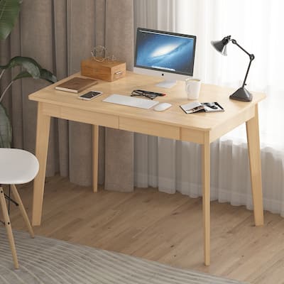 Modern Computer Desk Wood Work Tables With 2 Drawers