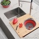 preview thumbnail 8 of 8, STYLISH Bamboo Over the Sink Cutting Board with Collapsible Bowl and Collander - 15.875" x 18"