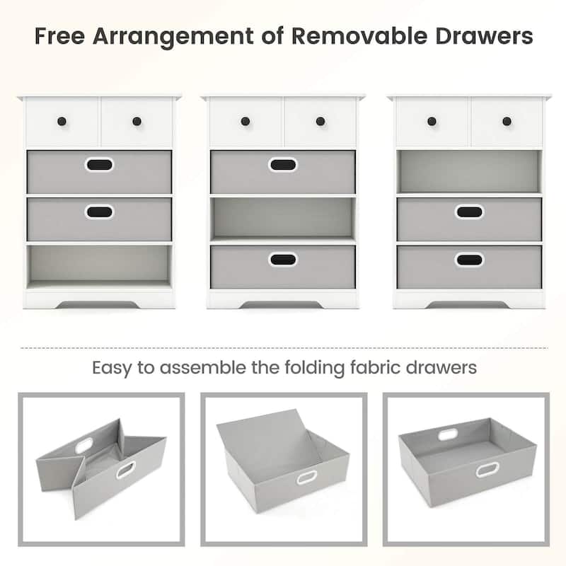 Costway 4-Drawer Dresser Modern Chest Storage Organizer with Open
