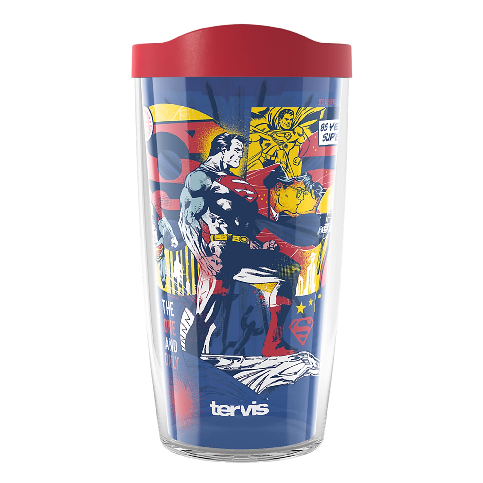 Tervis Warner Brothers DC Comics Superman The One and Only 85th Anniversary Made in USA Double Walled Insulated Travel Tumbler,