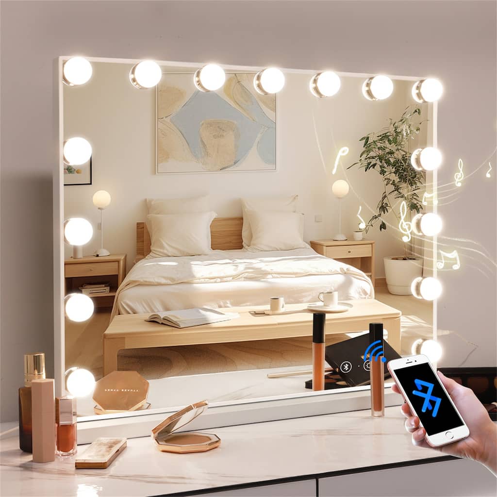 Vanity Mirror with Lights and Bluetooth Speaker