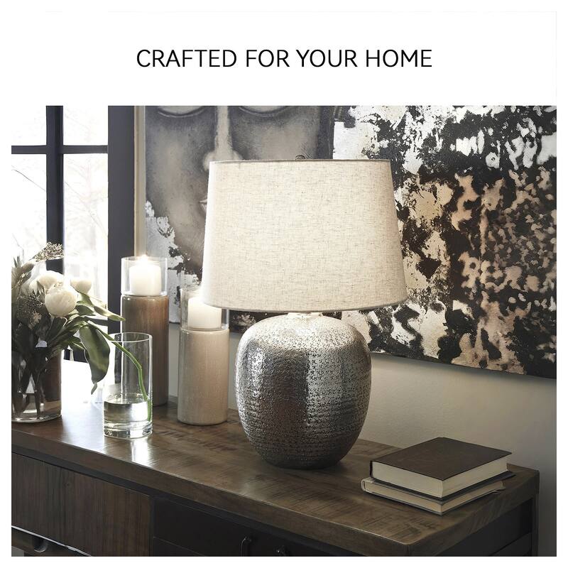 Magalie 23 Inch Metal Table Lamp - Antique Silver Finish