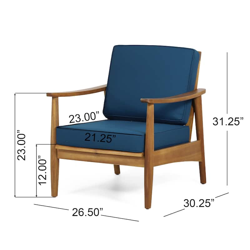 Willowbrook Acacia Wood Outdoor Club Chair by Christopher Knight Home