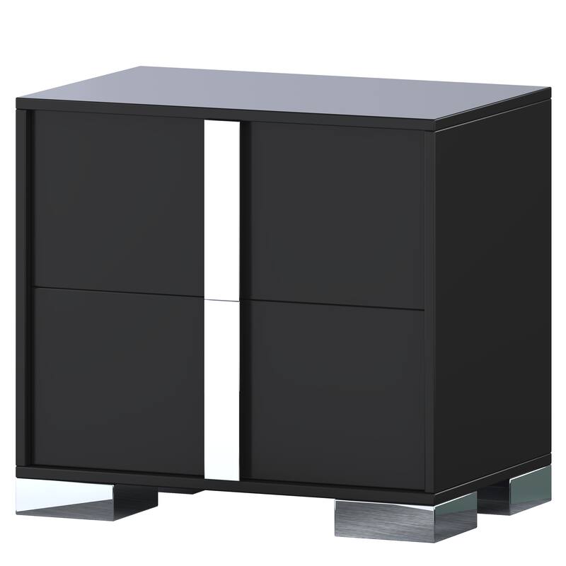 Modern Dresser with Metal Handle, Mirrored Storage Cabinet with 6 Drawers for Bedroom and Living Room