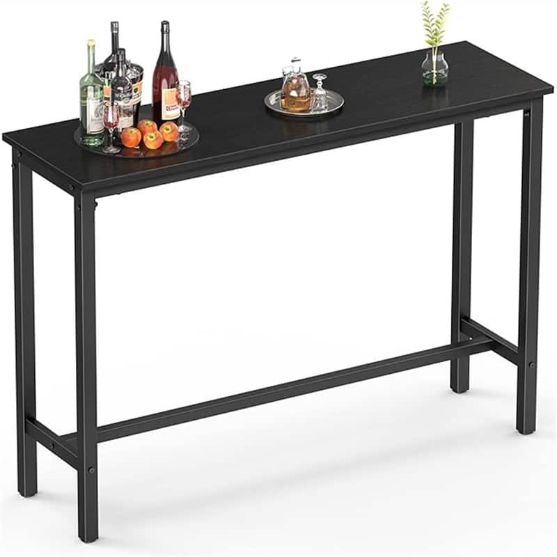Bar Height Pub Table - 15.7"D x 53.1"W x 39.7"H - Black