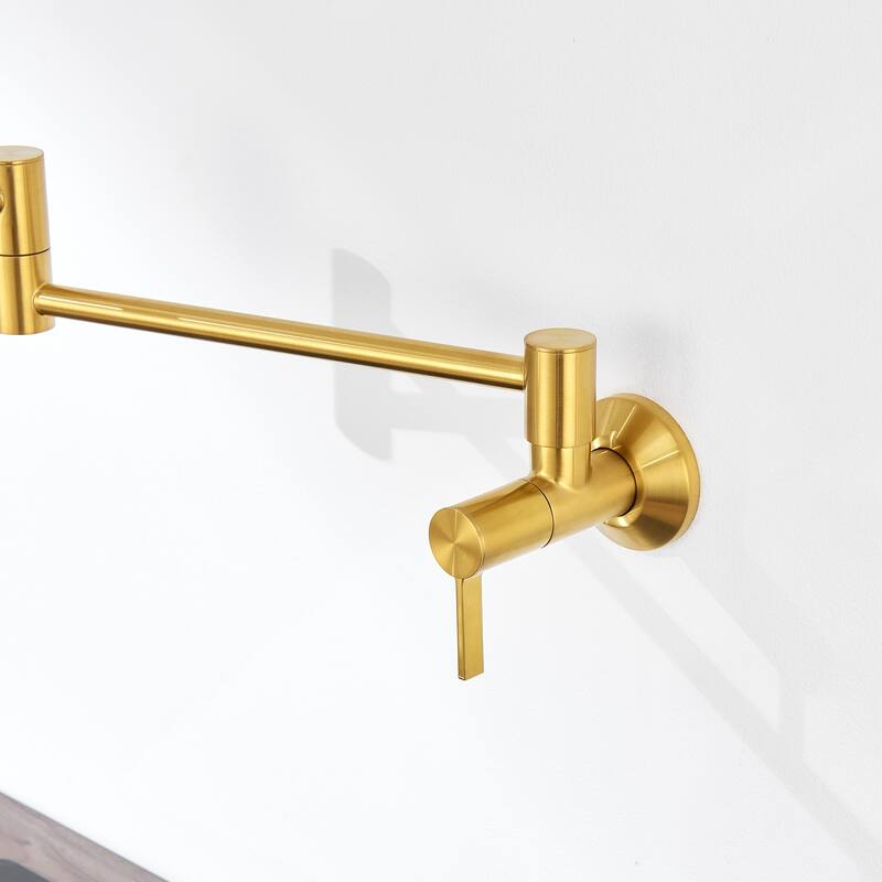 Luxier KTS27 Contemporary Wall-Mounted Pot Filler with 2 Handles