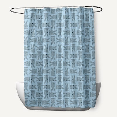 Criss Cross Bunnies Shower Curtain
