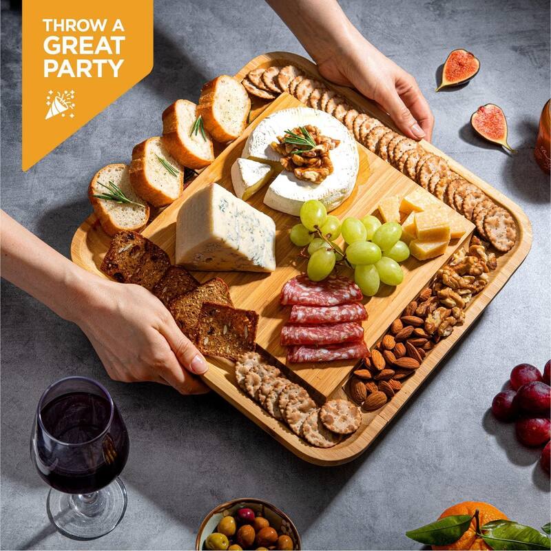 Charcuterie Board Gift Set – Bamboo Cheese Board Set with Knives, Perfect Gift for Housewarming, Wedding Gifts, and Birthdays