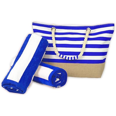 3 Piece Set Ultrasoft Beach Towel Set 32x62 and a Beach Bag Pool and Beach Towel Quick Dry.