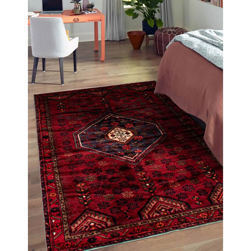 ECARPETGALLERY Hand-knotted Konya Red Wool Rug - 4'3 x 6'7