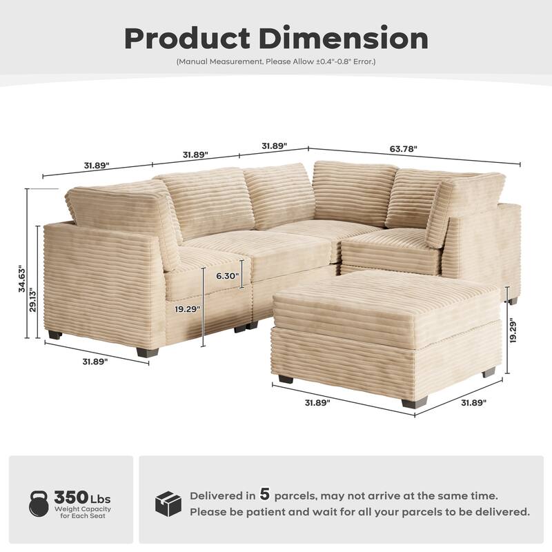 OVIOS Modular Cloud-Like Sofa (with Ottoman)
