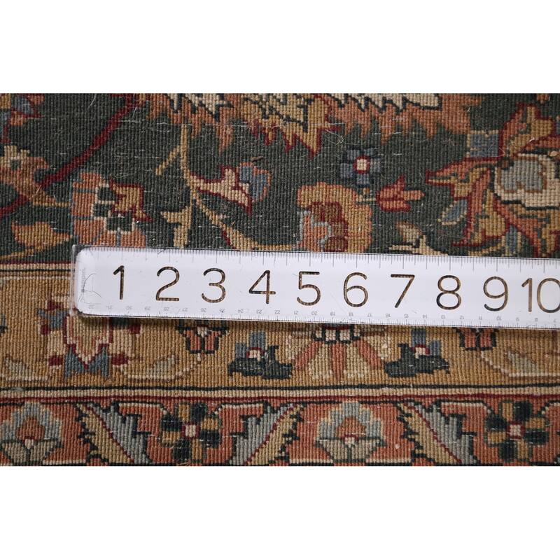 All-Over Large Agra Indian Area Rug Handmade Wool Carpet - 12'5" x 17'8"