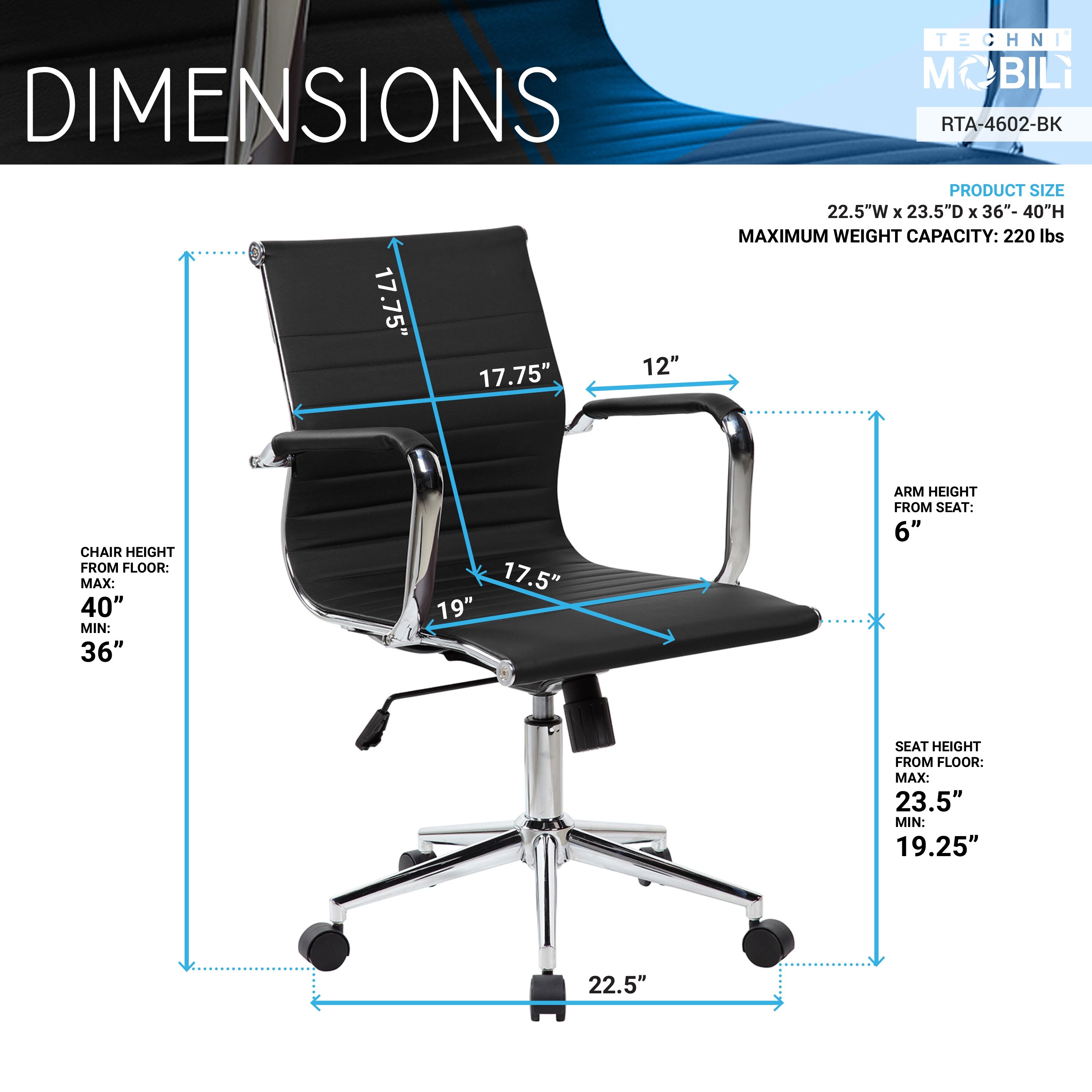 Medium back best sale chair price