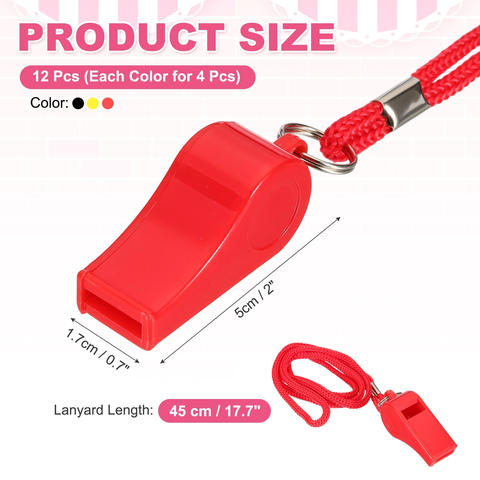 Whistles with Lanyard, Training Sports -Fitting for (Coaches/Referee/Outsides/Team Events)