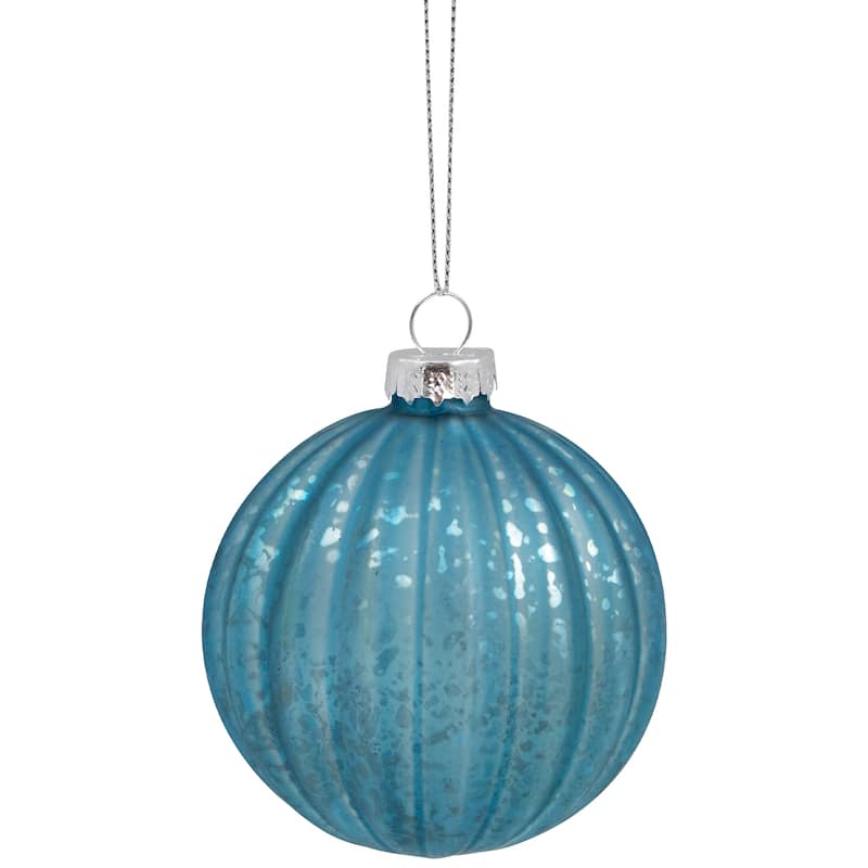 Onion and Glass Ball Christmas Ornaments - 3.25" - Royal Blue - Set of 12