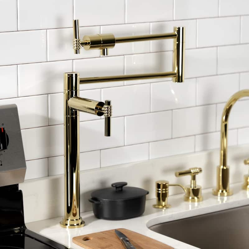 Kingston Brass Milano Two-Handle 1-Hole Deck Mount Pot Filler Faucet