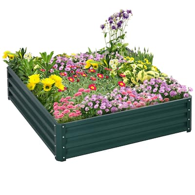 Outsunny Galvanized Raised Garden Bed