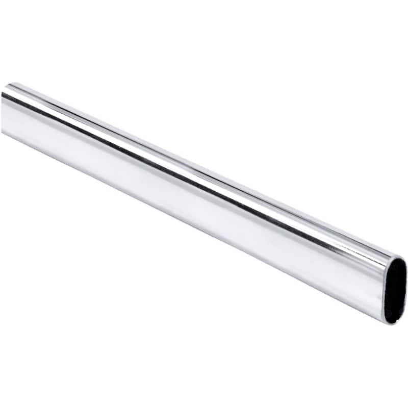 Hardware Resources 1-3/16"H x 19/32"W x 8'L Oval Steel Closet Rod -