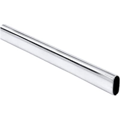 Hardware Resources 1-3/16"H x 19/32"W x 8'L Oval Steel Closet Rod -