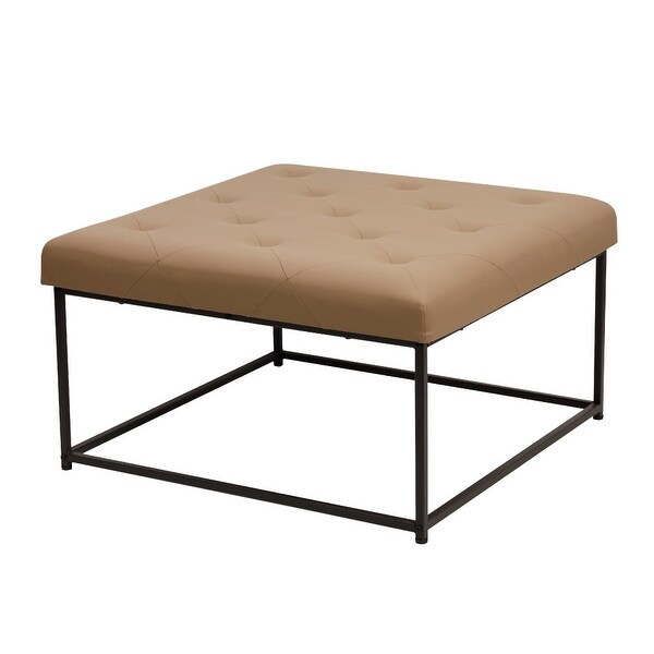 Leather and iron ottoman discount