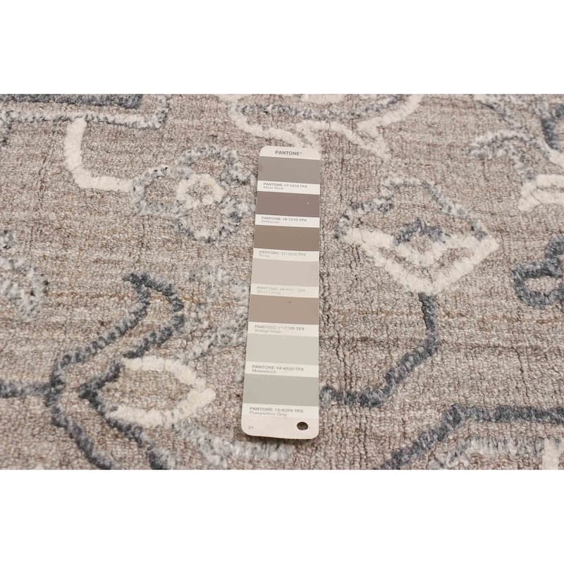 ECARPETGALLERY Hand-knotted Tangier Taupe Wool Rug - 5'0 x 7'11