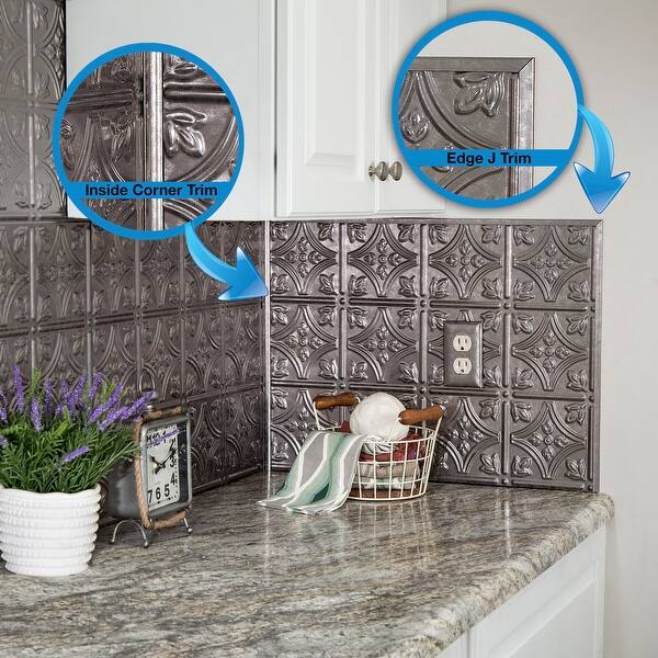 Fasade® Argent Silver Backsplash Accessory Kit - 9 Piece