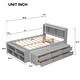 preview thumbnail 4 of 28, Full Size Wood Platform Bed with Bookcase Headboard and 6 Drawers