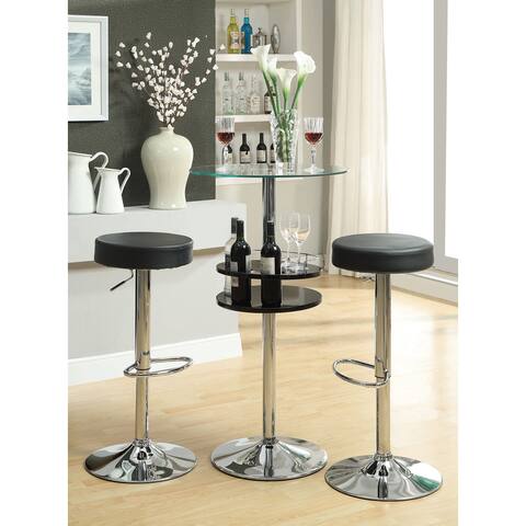Cole Glossy Black Chrome and Clear 5-piece Round Bar Set