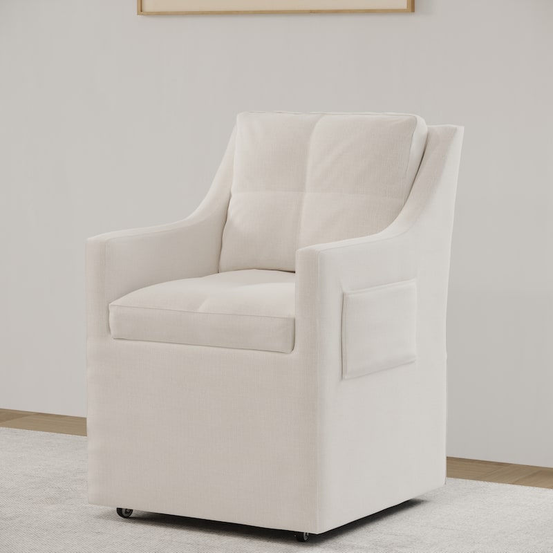 Living Room Chair with Armrest and Casters - Single Chair
