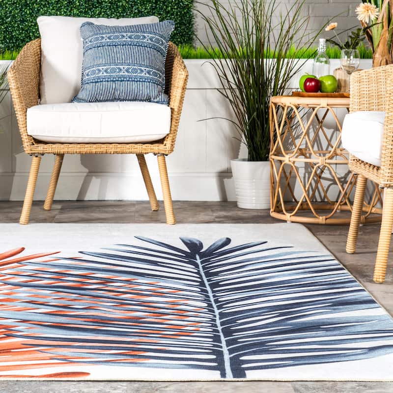 Nuloom Auri Double Palm Indoor/Outdoor Machine Washable Area Rug