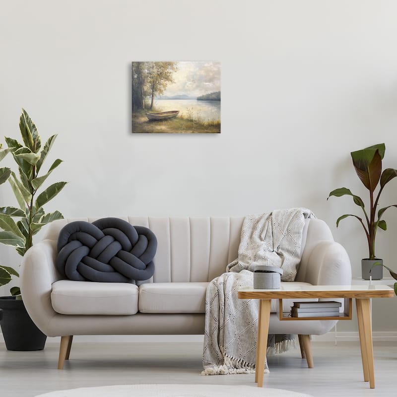 Stupell Boat at Lake's Edge Canvas Wall Art Design By Petal Prints Design