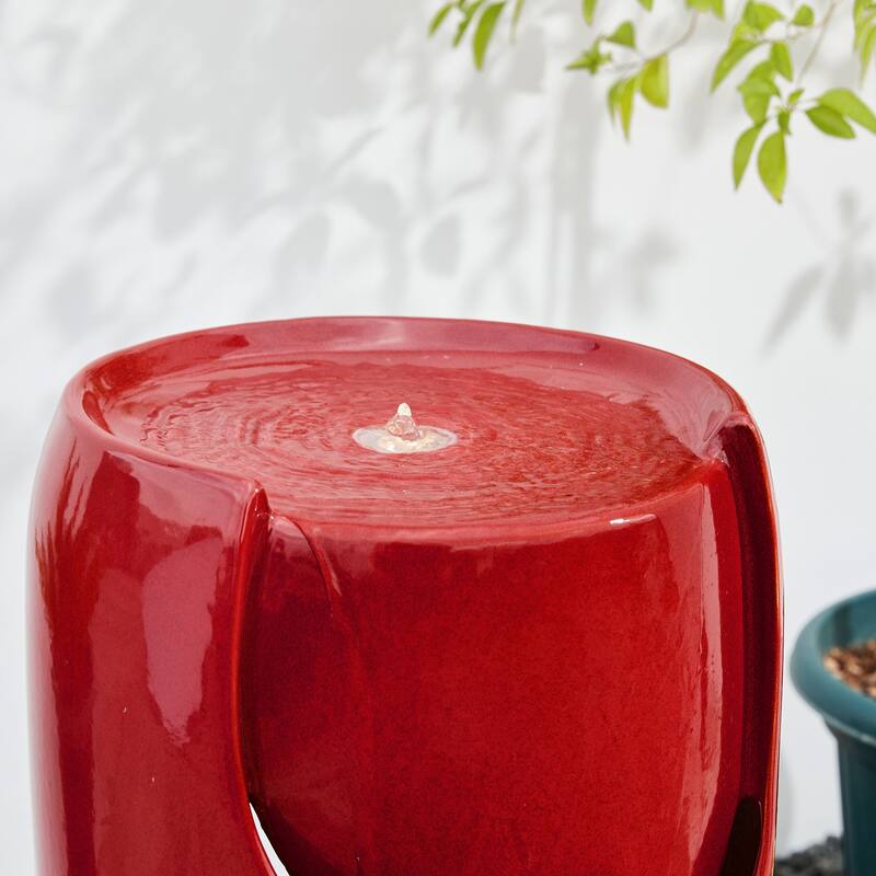 Glitzhome 30"H Oversized LED Ceramic Fountain