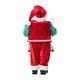 preview thumbnail 81 of 92, Glitzhome 18"H Faux Fur Christmas Santa Figurines with Porcelain Face