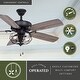 preview thumbnail 2 of 11, Reed 48 in. Matte Black Ceiling Fan, Reversible Dark Bronze-Driftwood Blades, LED Light Kit, Pull Chain, Metal Cage Drum Shade