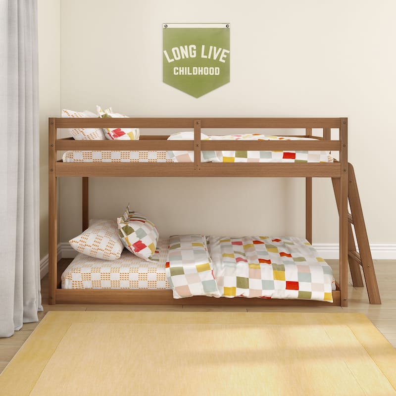 Now Furniture Low Bunk Bed for Kids, Twin over Twin