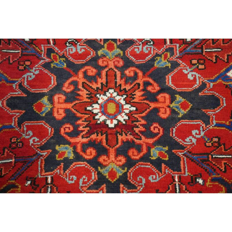 Heriz Serapi Persian Vintage Area Rug Hand-Knotted Wool Carpet - 9'8" x 12'7"