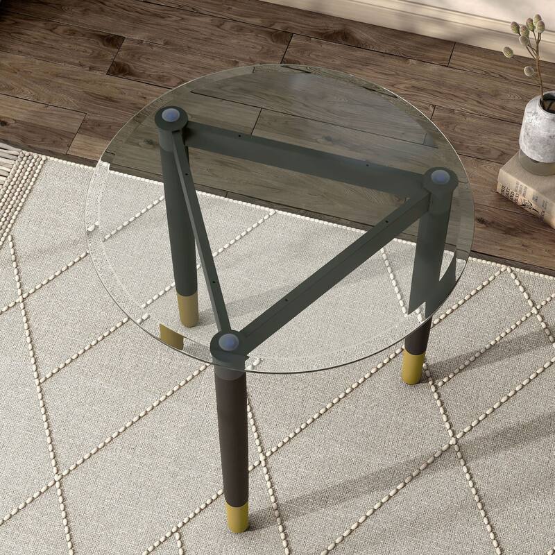 Mil Modern Tapered Black & Gold Table Legs for End Table by Furniture