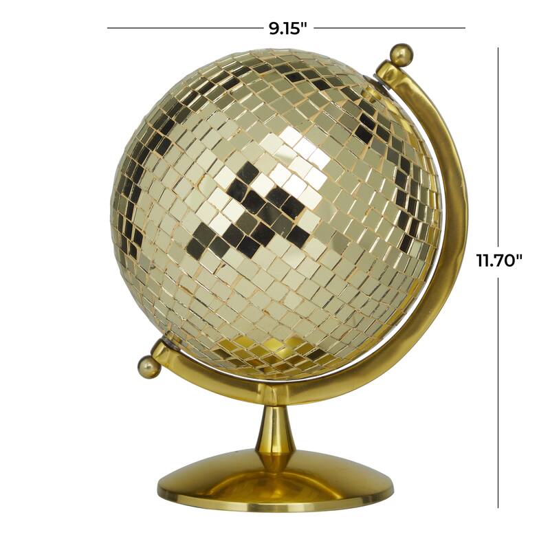 Stainless Steel Metal Disco Ball Style Globe - Silver or Gold - Roche River Decor