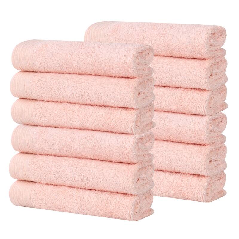 Superior Sierra Rayon From Bamboo Cotton Blend Face Towel Washcloth Set of 12