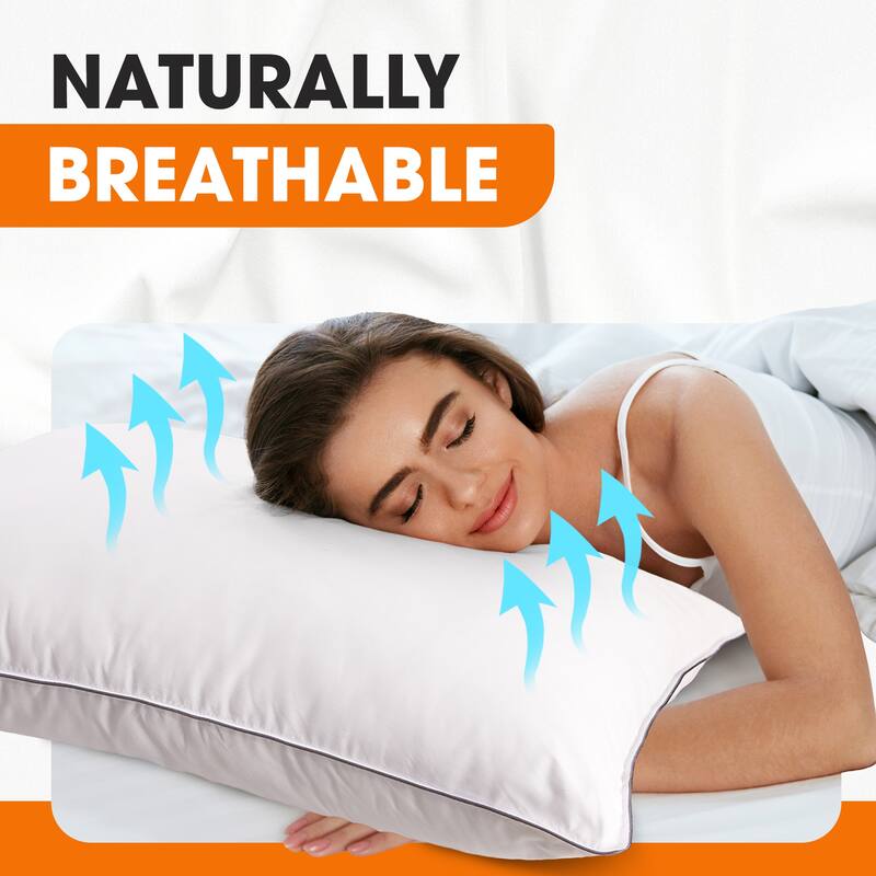 Cheer Collection Set of 2 Wood Cotton Pillows with Microfiber Shell, Standard