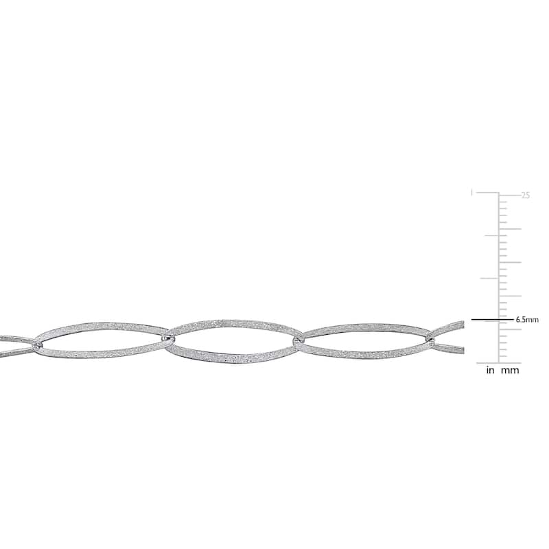 Miadora 6.5mm Oval Link Bracelet Sterling Silver-8 in