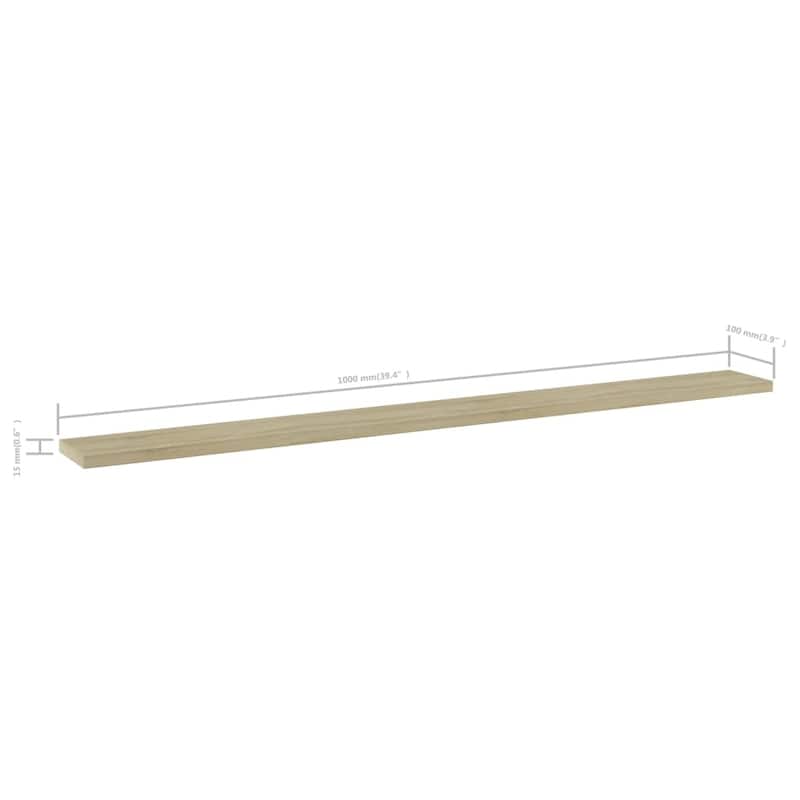 vidaXL Bookshelf Boards 8 pcs Sonoma Oak 39.4"x3.9"x0.6" Chipboard