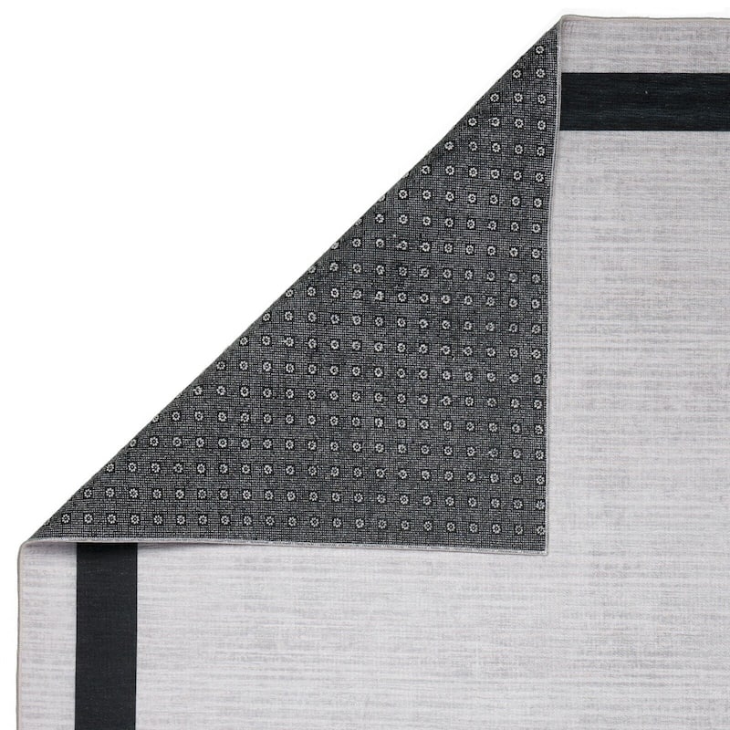 Machine Washable Area Rug With Non Slip Backing - Everest Geometric Modern Border Design