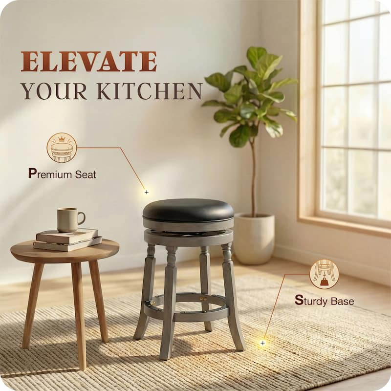 DTY Indoor Living Palmer Lake Backless Swivel Counter or Bar Stool