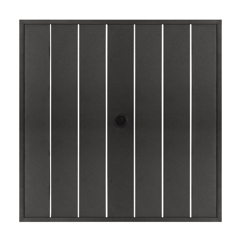 Outdoor 7-Piece and 5-Piece Dining Set with Umbrella Hole, Black