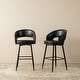 preview thumbnail 20 of 50, Glitzhome Modern 3-Piece Adjustable Bar Table Faux Leather Stool Pub Sets