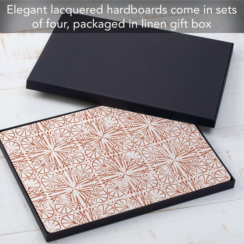 Mohave Light Decorative Hardboard Placemats with Protective Cork Backing 4 Pack Heat Tolerant and Easily Wipes Clean