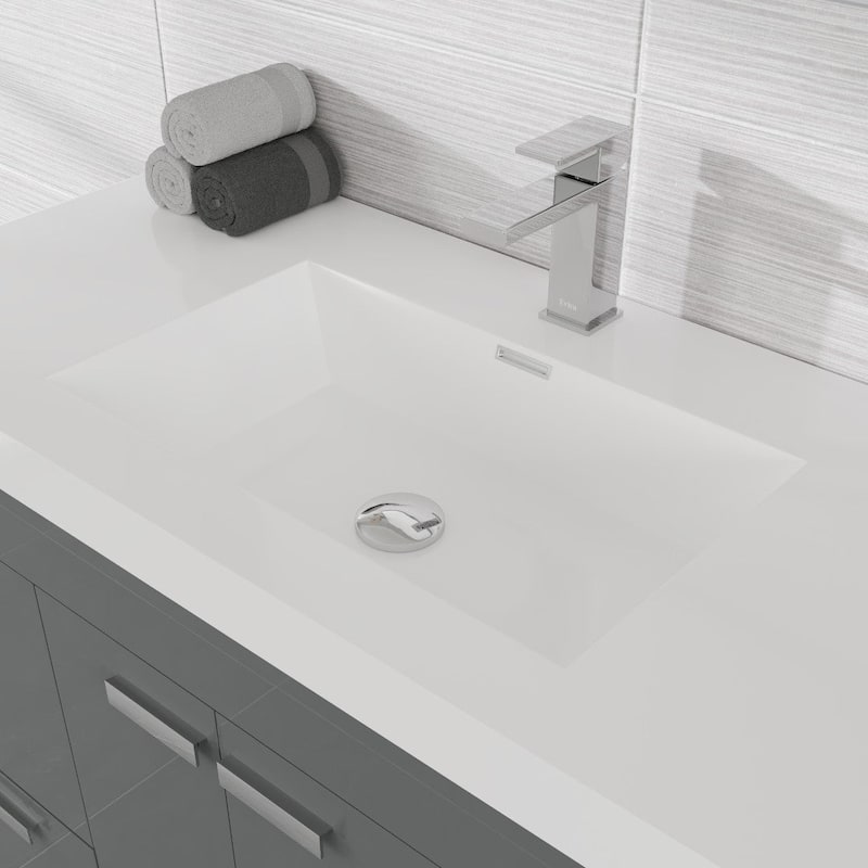 Eviva Lugano 42"W Gray Modern Bath Vanity with WH Acrylic Top - 42"