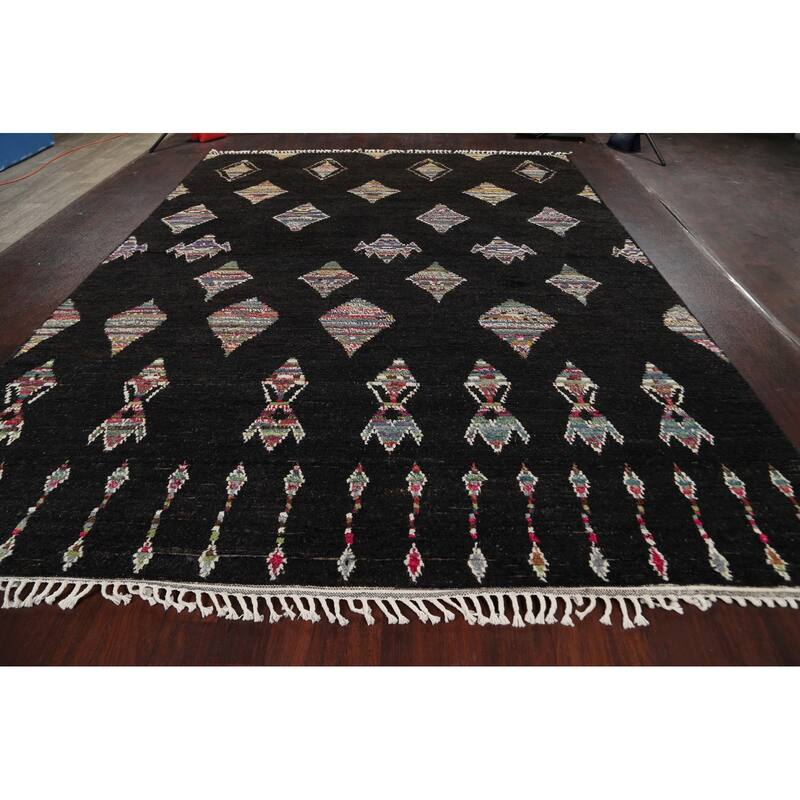 Geometric Moroccan Oriental Dining Room Area Rug Wool Hand-knotted - 8'9" x 11'9"